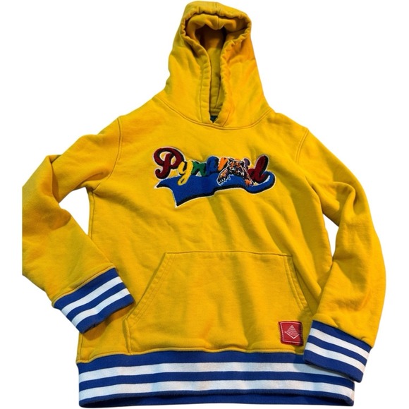 Black Pyramid Boys 10/12 Yellow Logo Hoodie 100% Cotton - Picture 1 of 7